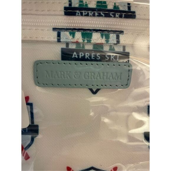 New Mark and Graham Clear Coated Travel Pouch Apres Ski Crest - Picture 4 of 10